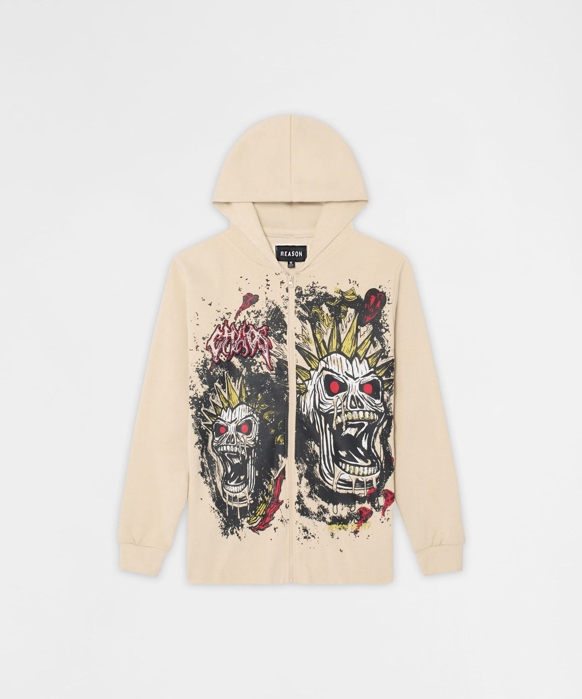Mayhem Fleece Graphic Zip Hoodie - Khaki | Reason Clothing Hot Sale