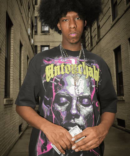 Untouchable Chenille Patched Short Sleeve Tee - Black | Reason Clothing Value