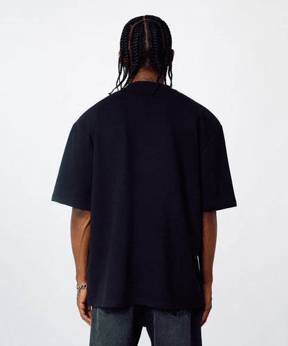 Untouchable Chenille Patched Short Sleeve Tee - Black | Reason Clothing Value