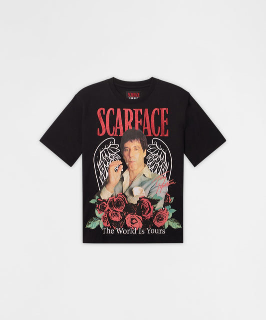 Scarface Glittered Short Sleeve Tee - Black | Reason Clothing Best Seller