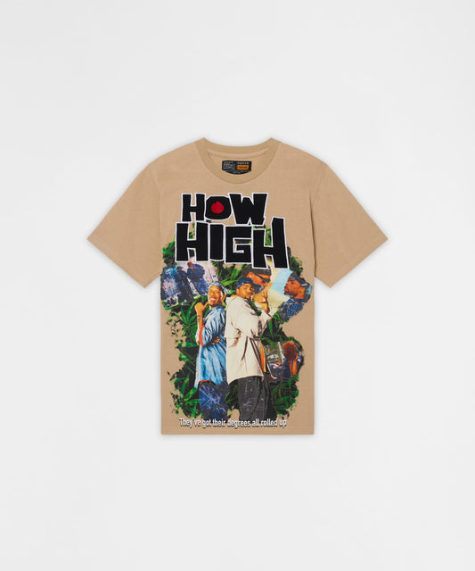 How High They've Got Their Degrees Graphic Short Sleeve Tee - Tan | Reason Clothing Sale