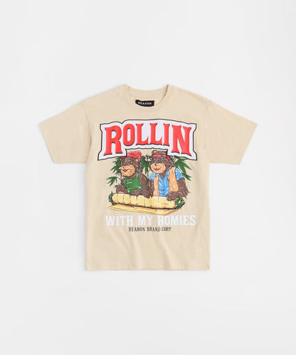 Cheech & Chong Rollin With My Homies Graphic Short Sleeve Tee - Khaki | Reason Clothing Trending