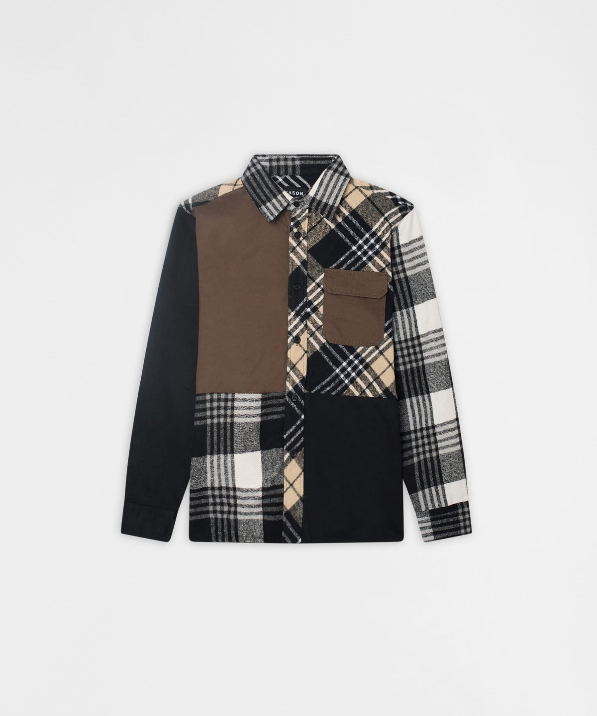 Snakes Flannel Checkered Button Down Long Sleeve Shirt - Grey | Reason Clothing Sale