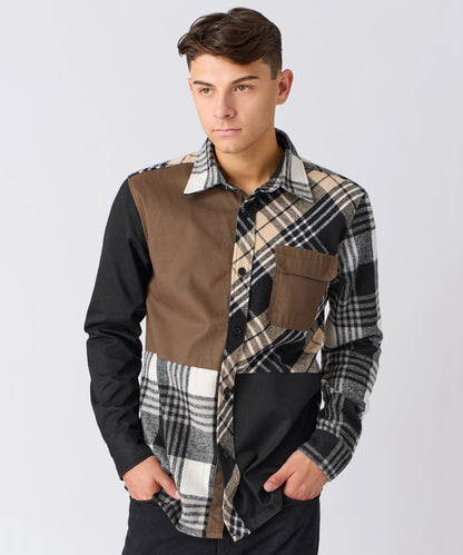 Snakes Flannel Checkered Button Down Long Sleeve Shirt - Grey | Reason Clothing Sale