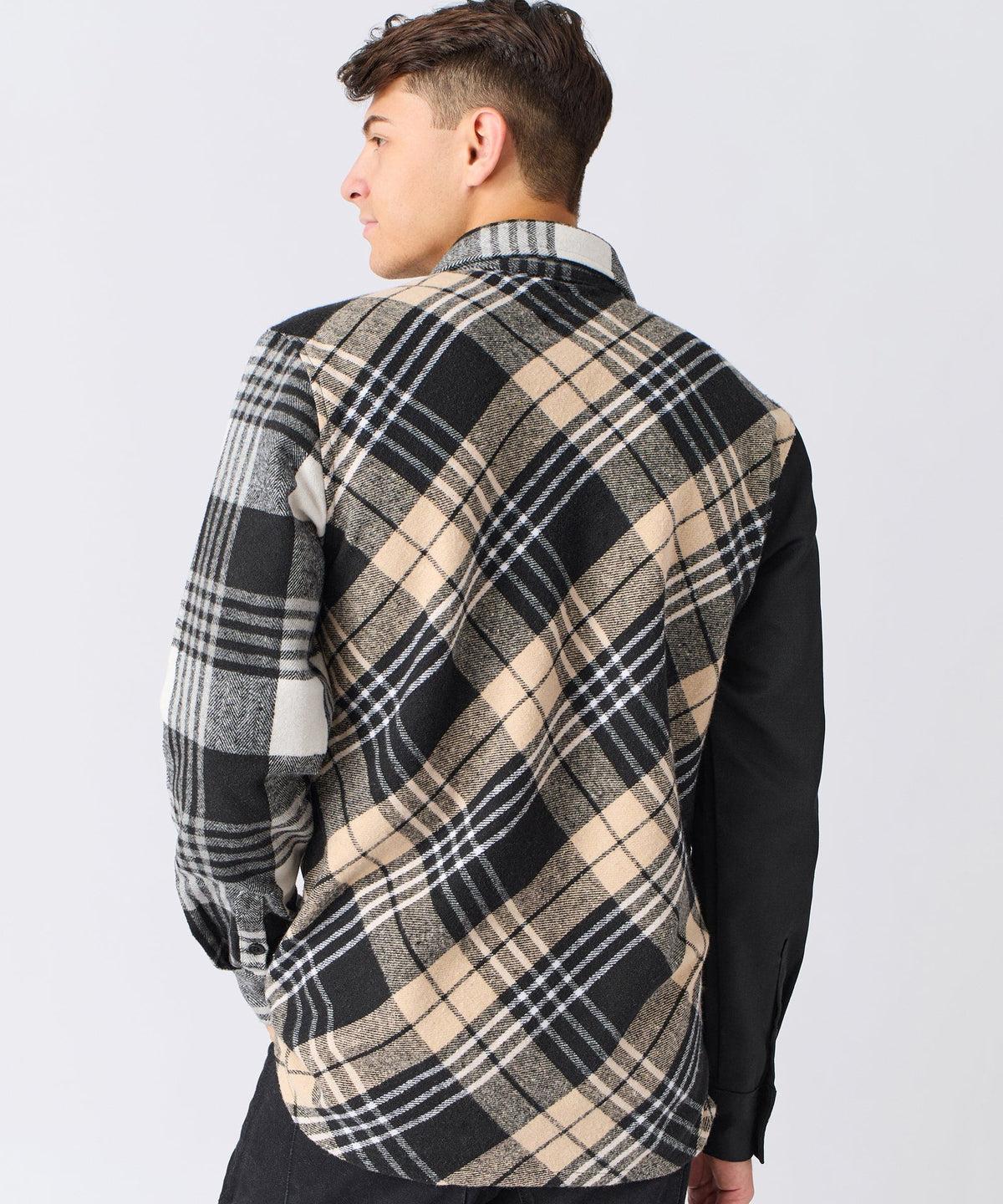 Snakes Flannel Checkered Button Down Long Sleeve Shirt - Grey | Reason Clothing Sale