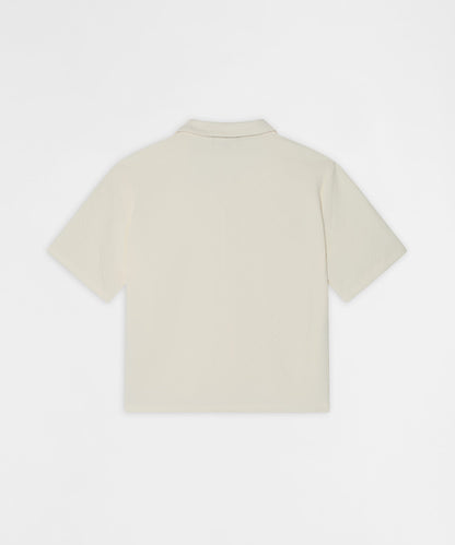 Essential Button-Down Textured Short Sleeve Shirt - Beige | Reason Clothing Essential