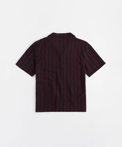 Nightshift Jacquard Button Down Short Sleeve Knit Shirt - Black | Reason Clothing Best Price