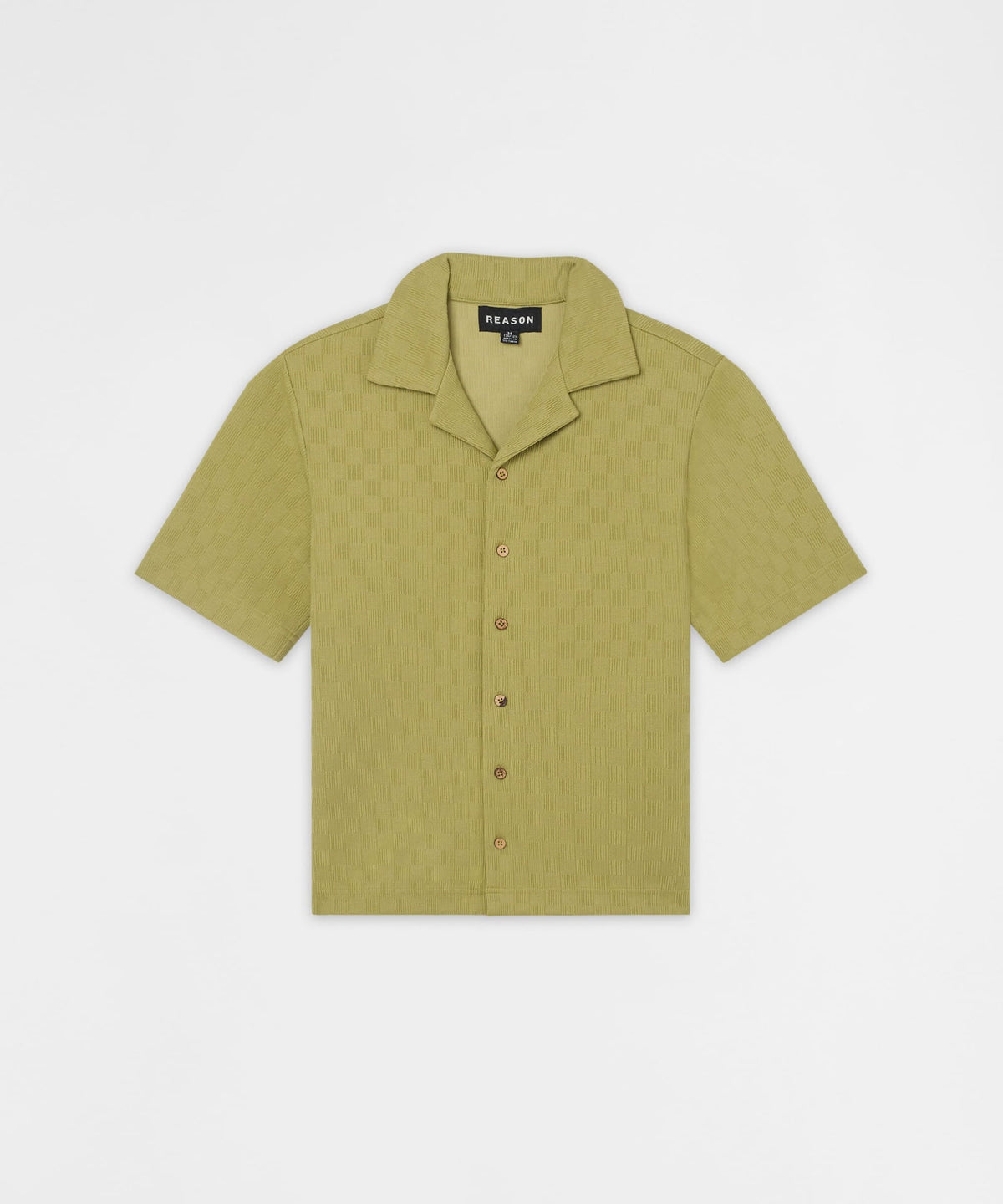 Jacquard Knit Short Sleeve Button-Down Shirt - Olive Green | Reason Clothing Hot Sale