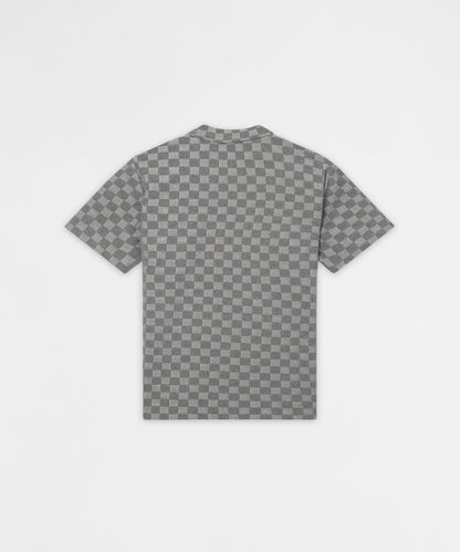 Checkerboard Viscose Button-Down Shirt - Grey | Reason Clothing Classic