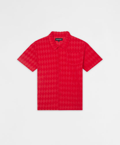 Diamond Viscose Button-Down Shirt - Red | Reason Clothing Everyday