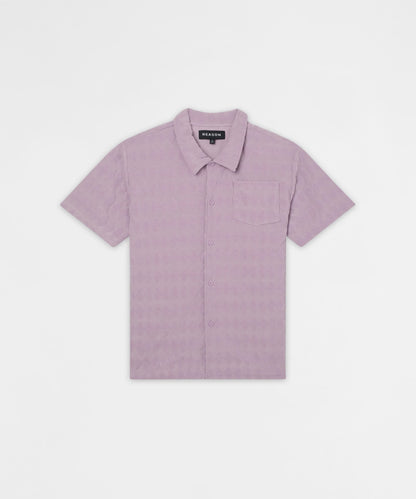 Diamond Plate Viscose Short Sleeve Shirt - Mauve | Reason Clothing Premium