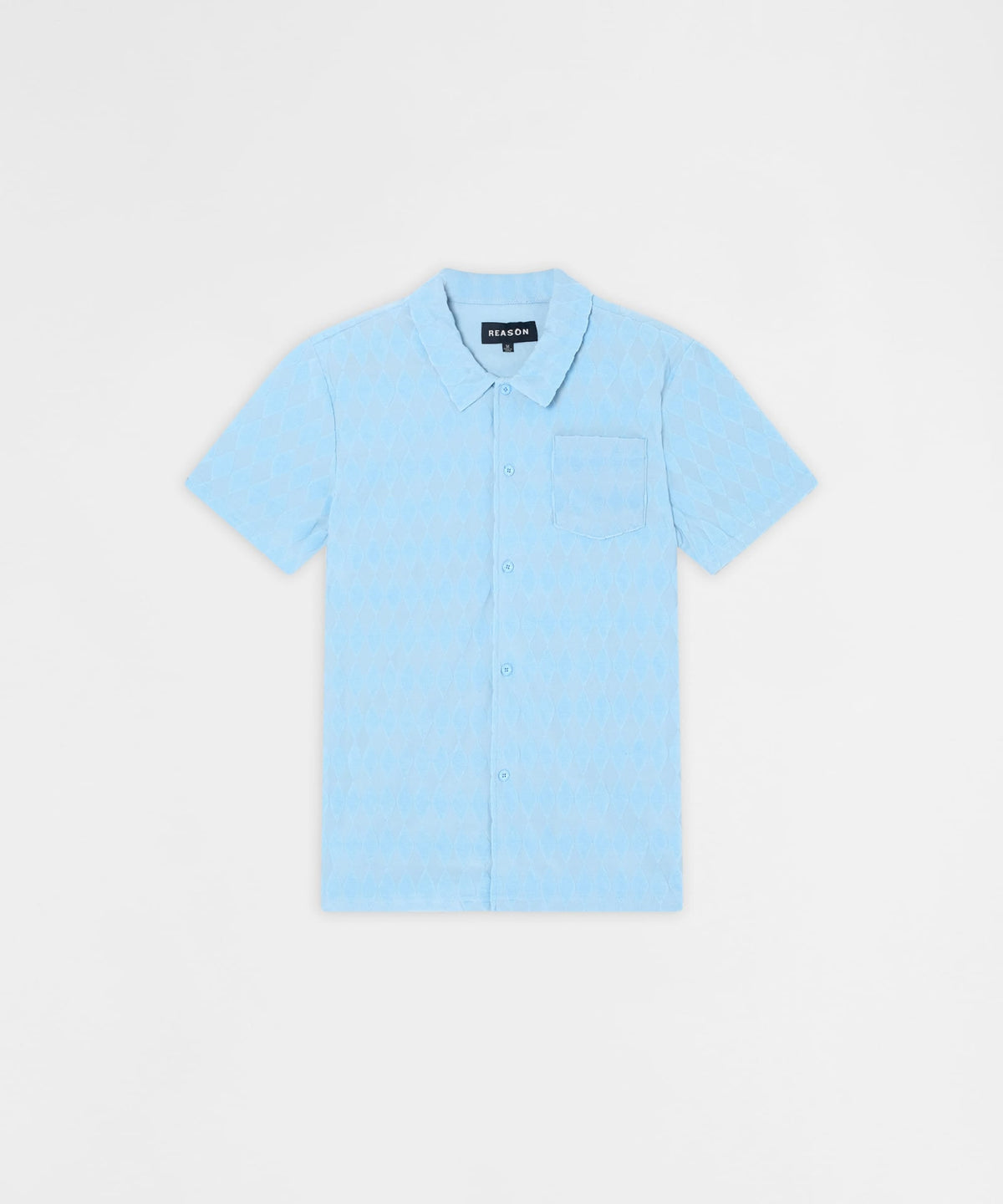 Diamond Plate Viscose Short Sleeve Shirt - Light Blue | Reason Clothing Trusted