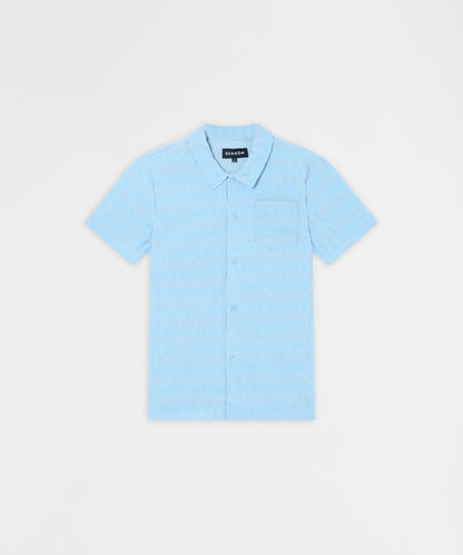 Diamond Plate Viscose Short Sleeve Shirt - Light Blue | Reason Clothing Trusted
