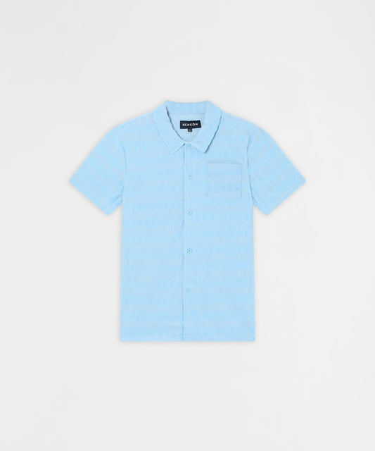 Diamond Plate Viscose Short Sleeve Shirt - Light Blue | Reason Clothing Trusted