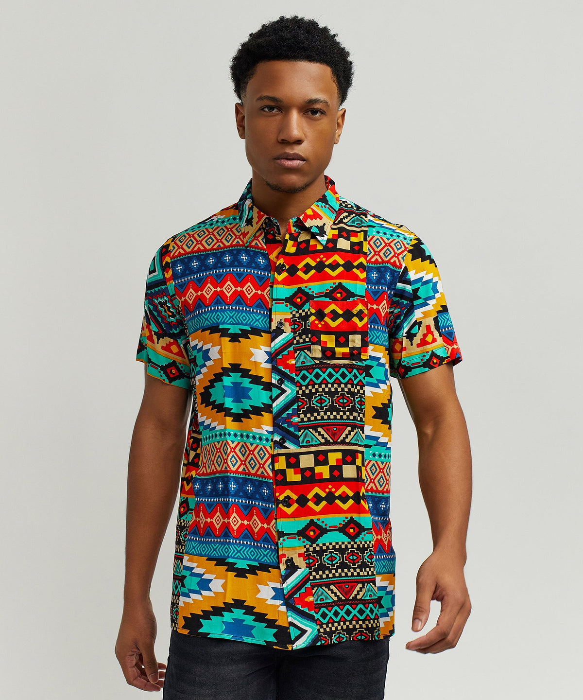 Aztec Print S/S Shirt | Reason Clothing Premium