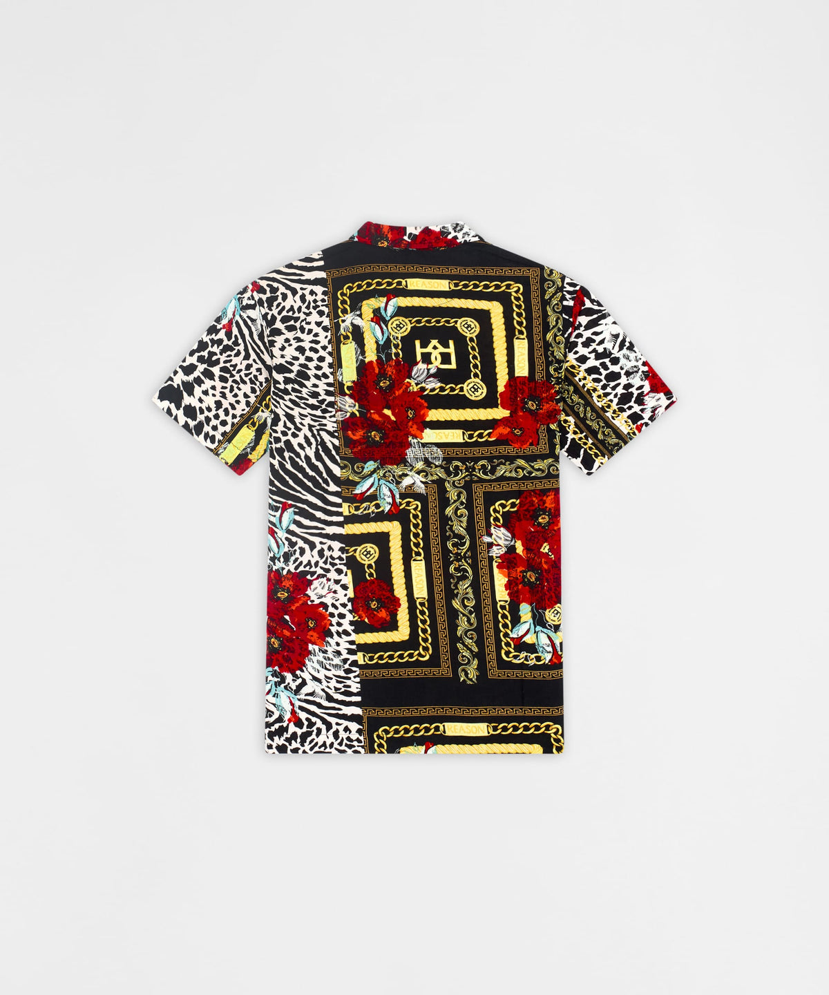 Floral & Chains Woven Shirt - Red | Reason Clothing New