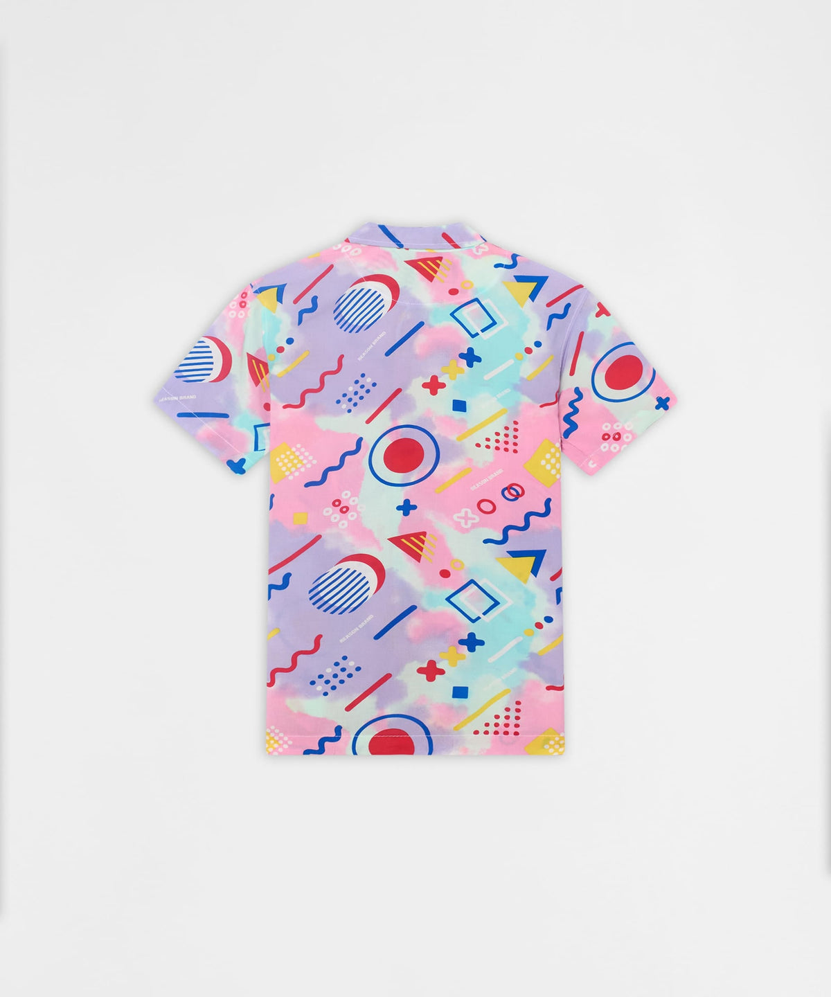 Retro Geometric Viscose Button-Down Short Sleeve Shirt - Multicolor | Reason Clothing Discount