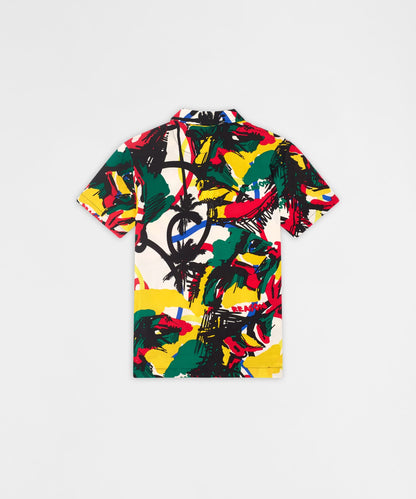 Abstract Viscose Button-Down Short Sleeve Shirt - Multicolor | Reason Clothing Deals
