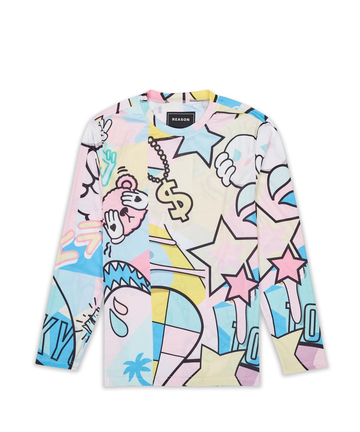 Cartoon Allover Print Long Sleeve Tee | Reason Clothing Trending