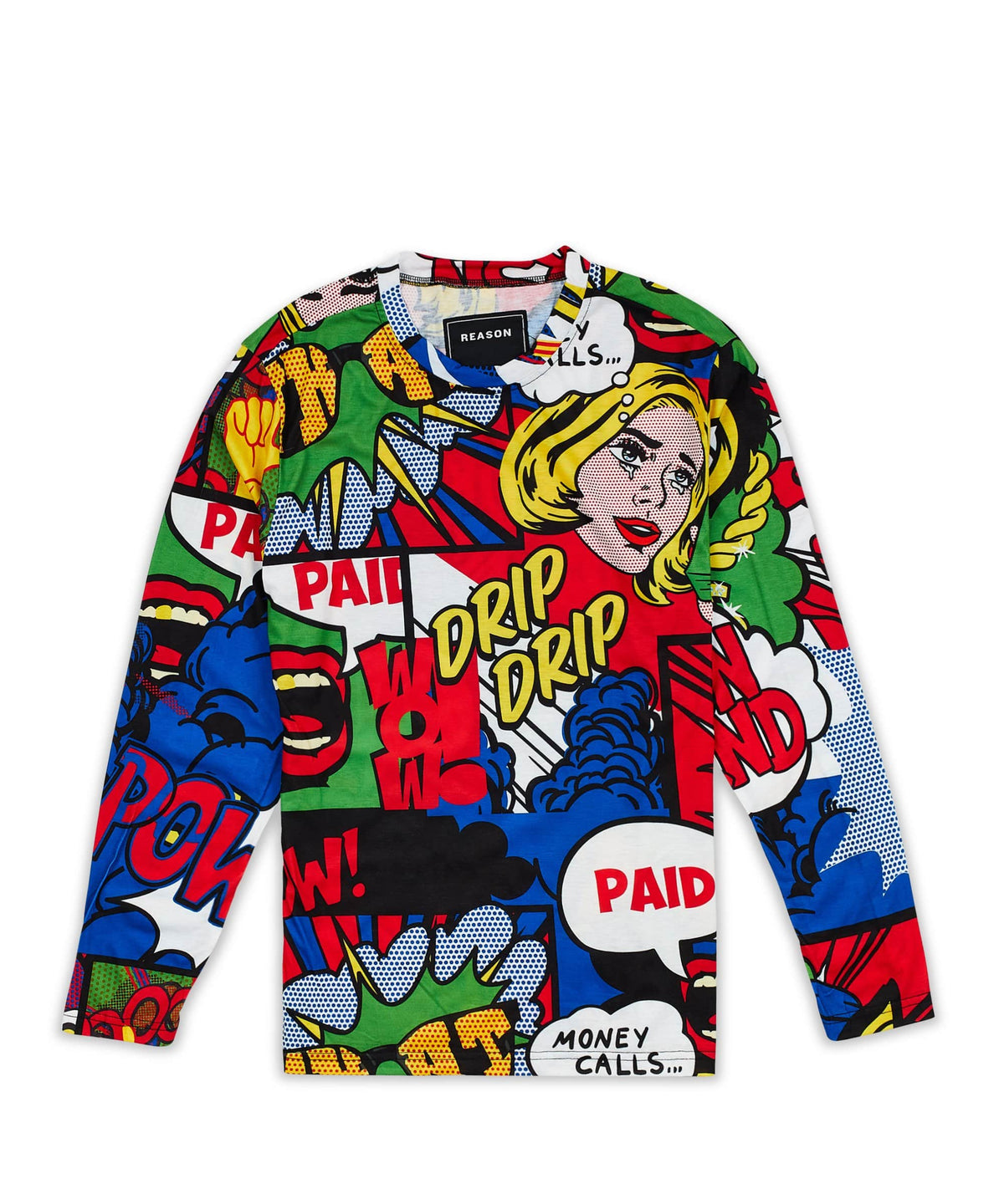 Money Drip Comic Print Long Sleeve Tee | Reason Clothing Deals