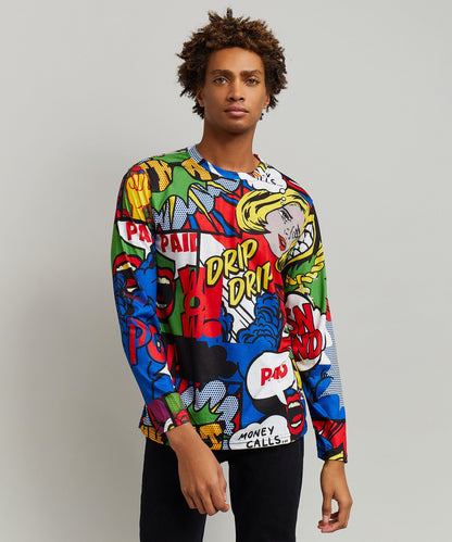 Money Drip Comic Print Long Sleeve Tee | Reason Clothing Deals