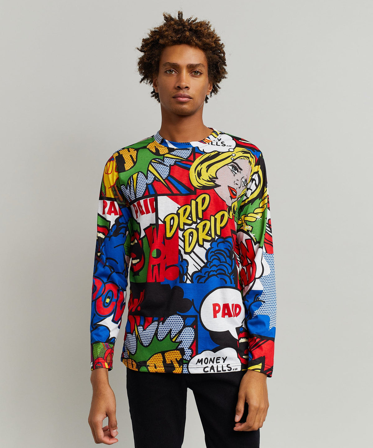 Money Drip Comic Print Long Sleeve Tee | Reason Clothing Deals