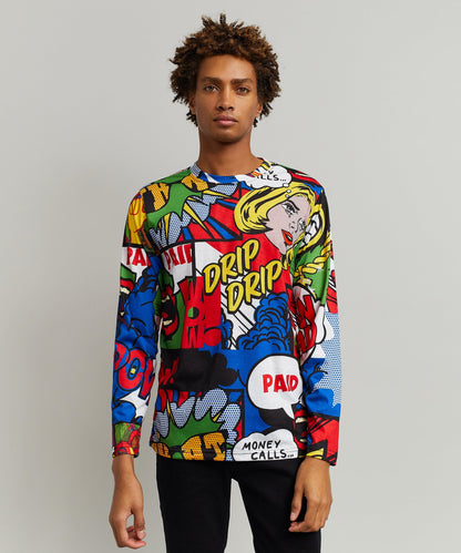 Money Drip Comic Print Long Sleeve Tee | Reason Clothing Deals