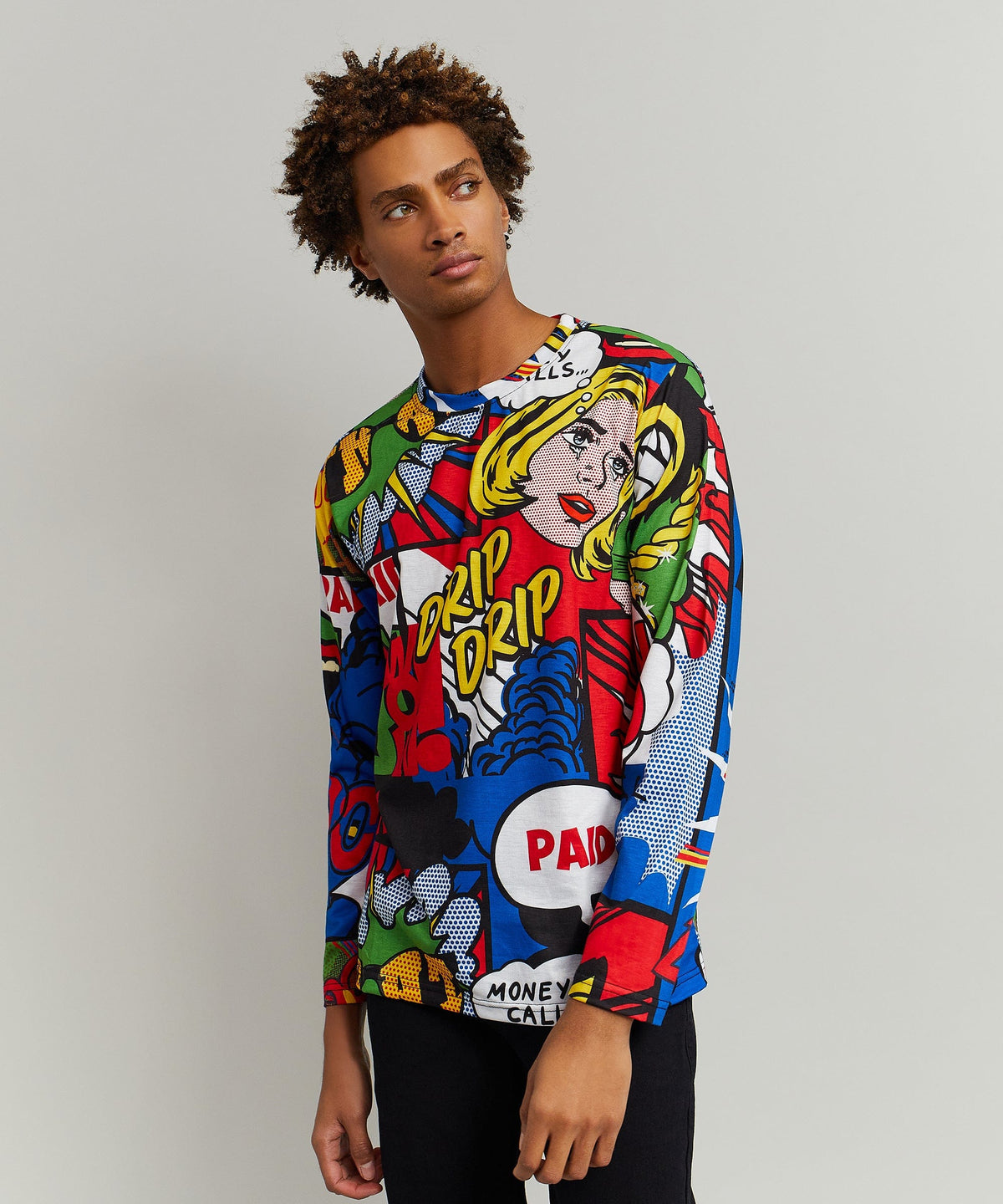 Money Drip Comic Print Long Sleeve Tee | Reason Clothing Deals