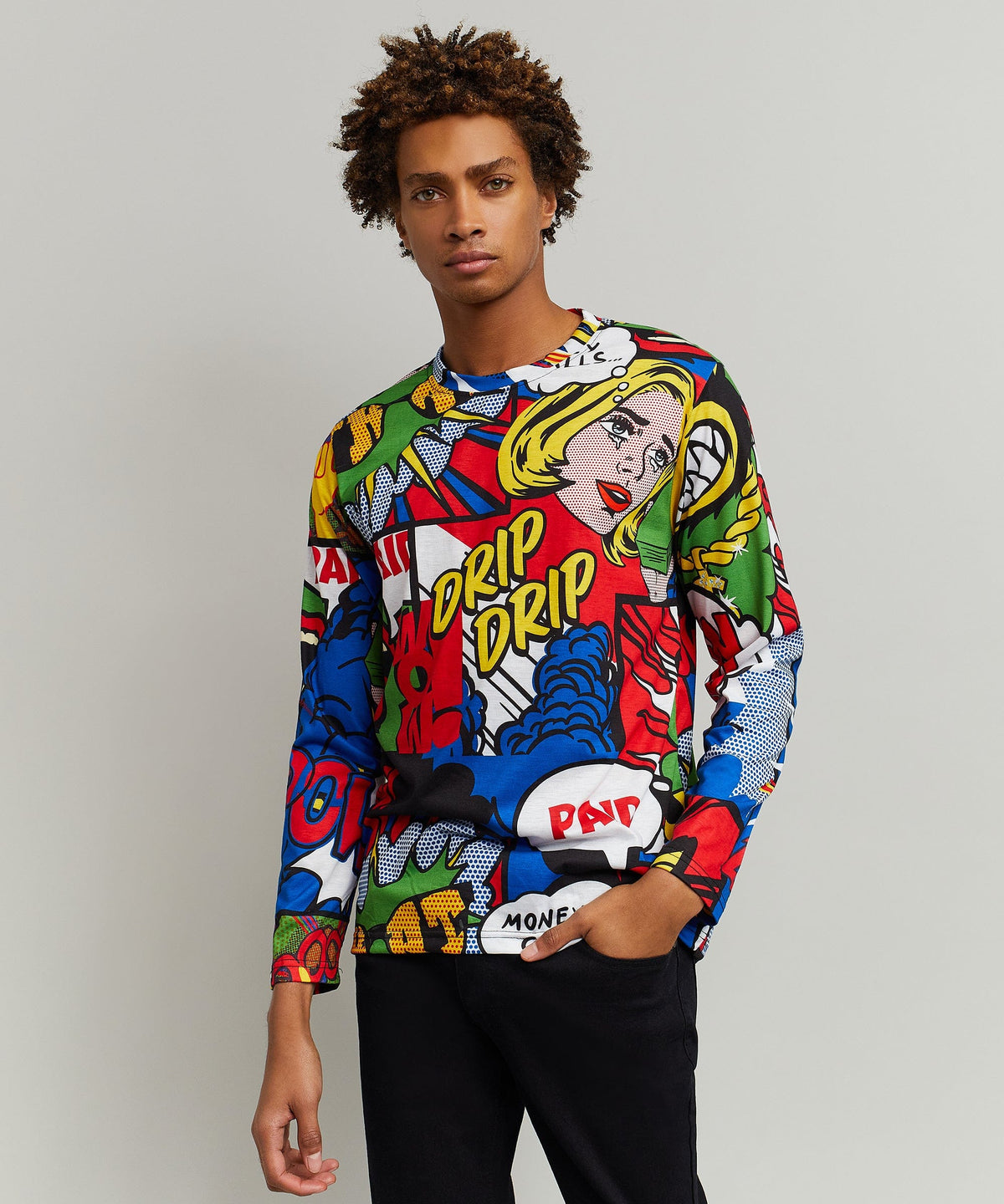 Money Drip Comic Print Long Sleeve Tee | Reason Clothing Deals