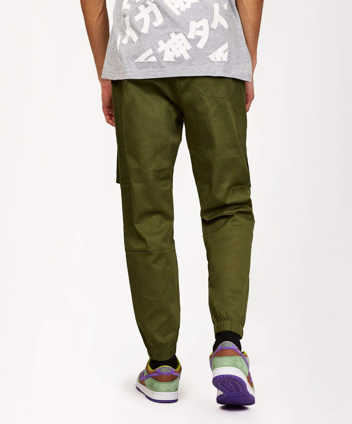 Mind Reflective Detail Twill Cargo Pants - Green | Reason Clothing Premium