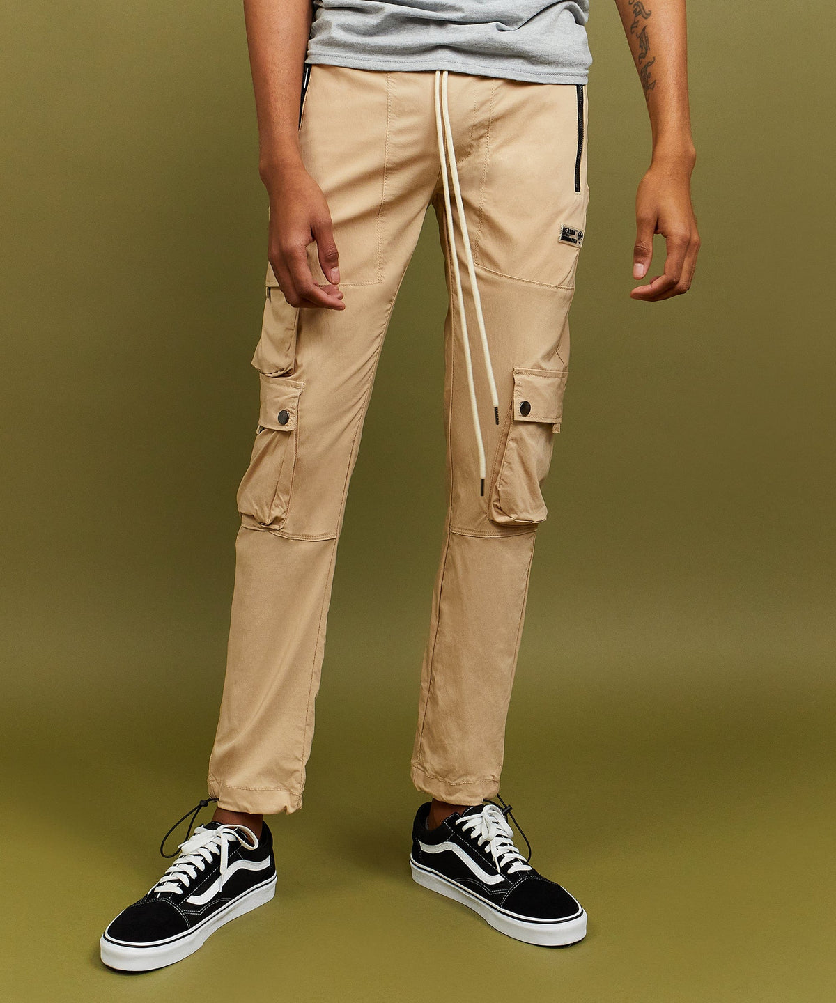 Cargo Stretch Nylon Utility Khaki Pants | Reason Clothing Discount