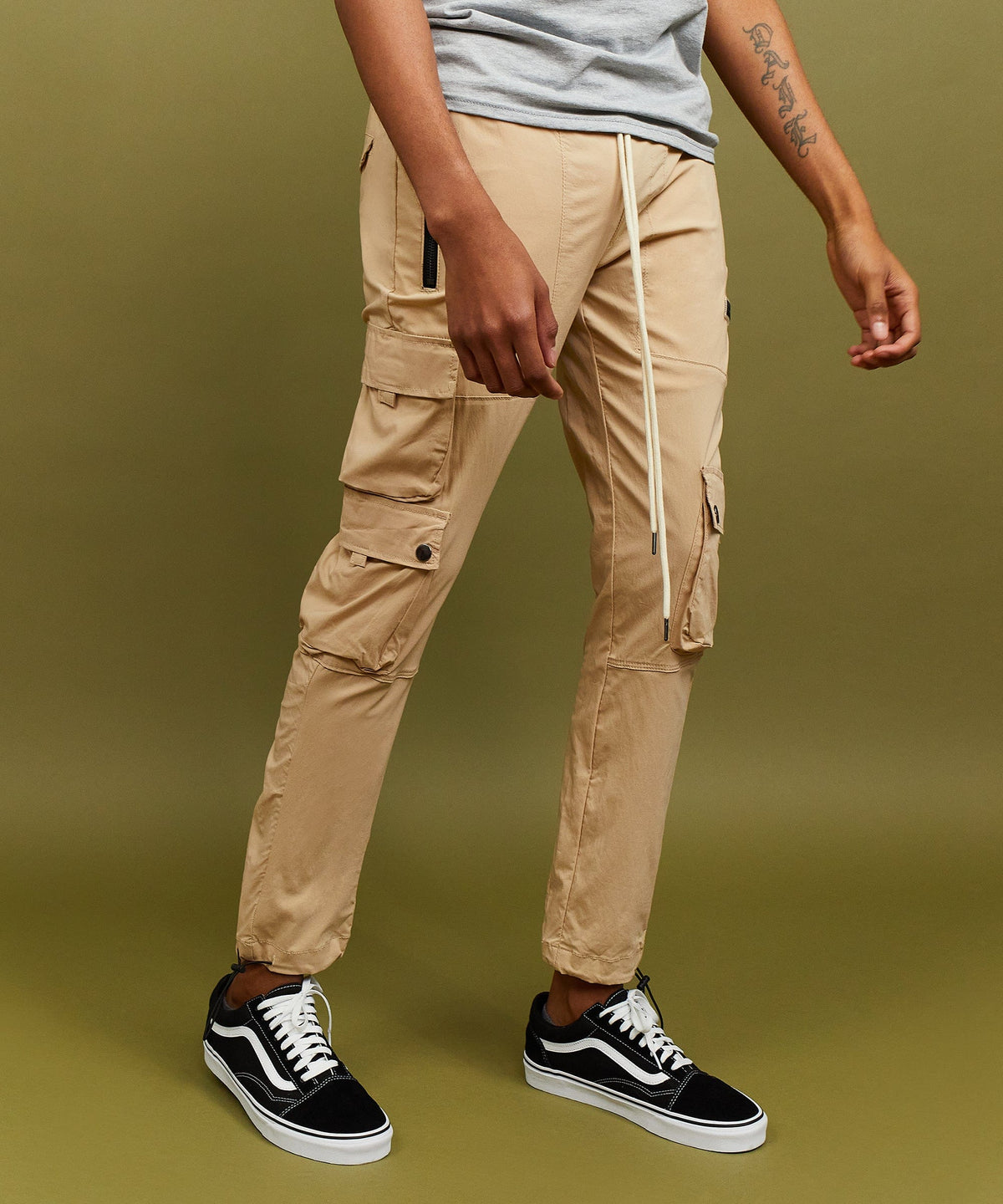 Cargo Stretch Nylon Utility Khaki Pants | Reason Clothing Discount