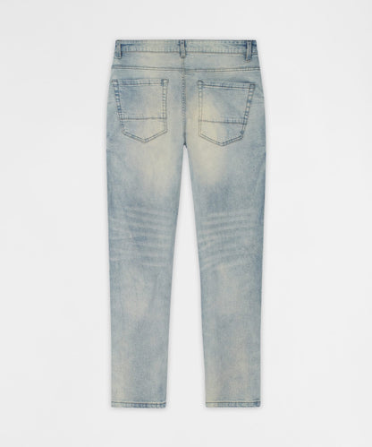 Light Wash Repaired Denim Jeans - Blue | Reason Clothing Smart Buy