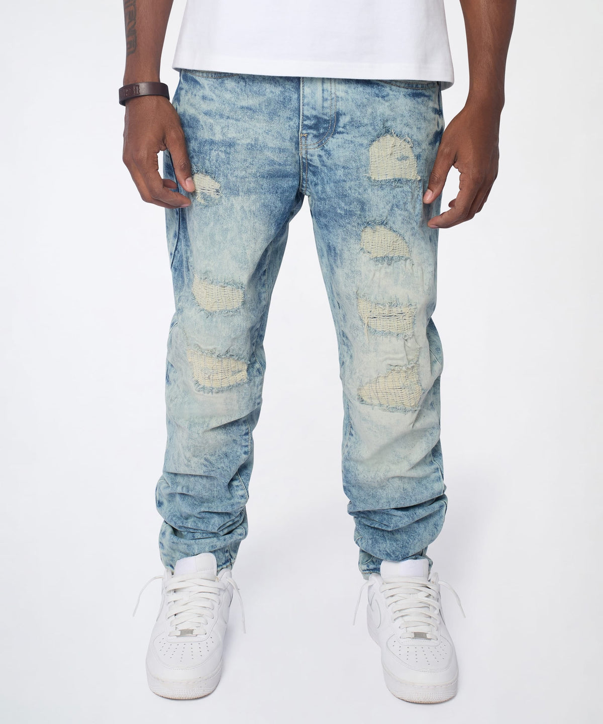 Dawn Distressed Skinny Jeans - Blue | Reason Clothing New