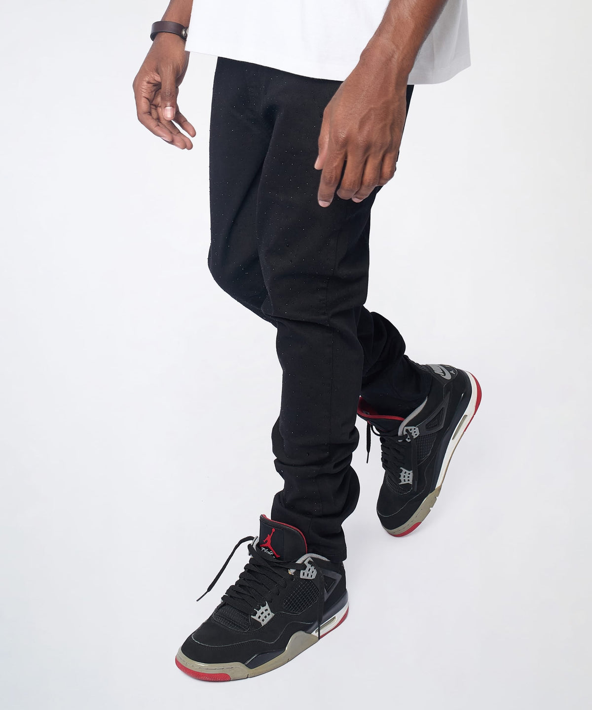 Midnight Rhinestone Skinny Jeans - Black | Reason Clothing Great Value