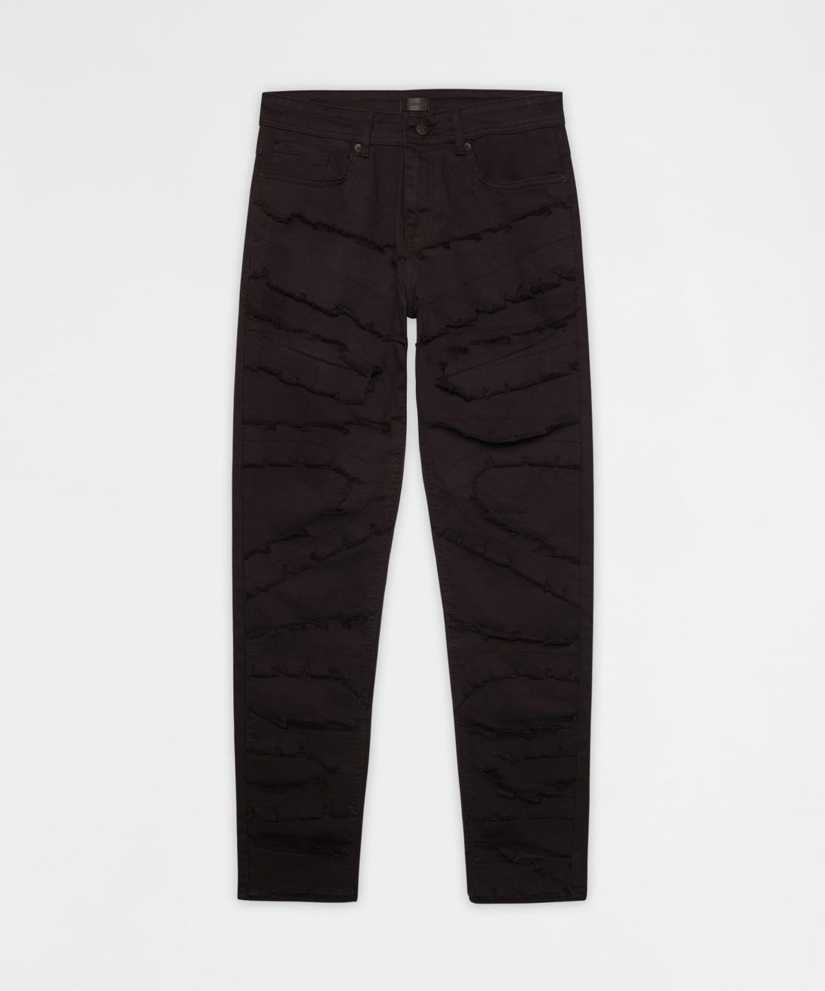 Heavy Distressed Frayed Skinny Jean - Black | Reason Clothing New