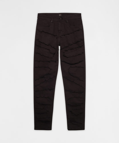 Heavy Distressed Frayed Skinny Jean - Black | Reason Clothing New