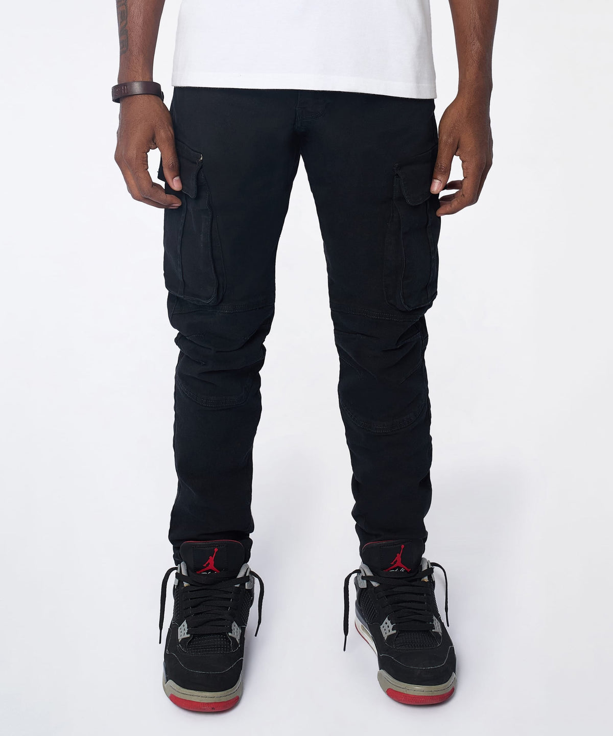 Utility Cargo Denim Skinny Jeans - Black | Reason Clothing Trusted