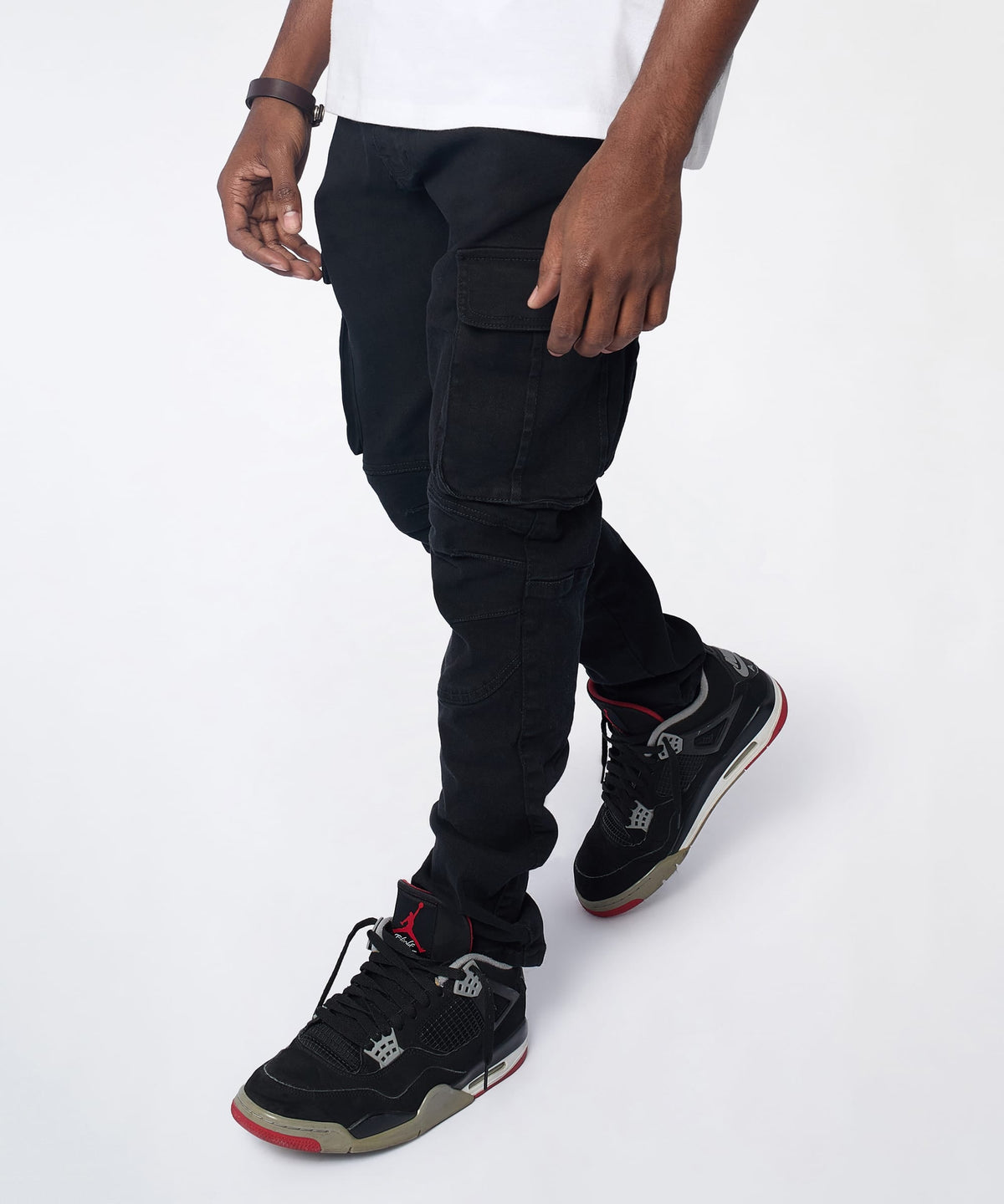 Utility Cargo Denim Skinny Jeans - Black | Reason Clothing Trusted