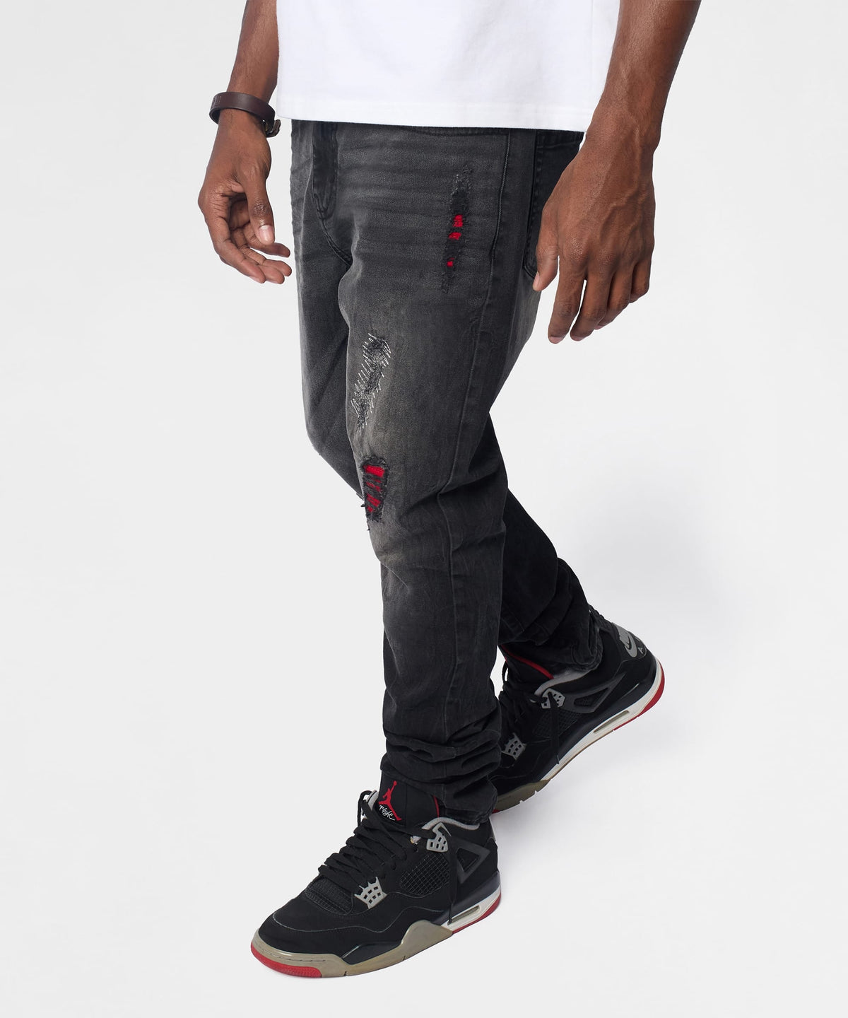 Vice Distressed Skinny Jeans - Washed Black | Reason Clothing Discount