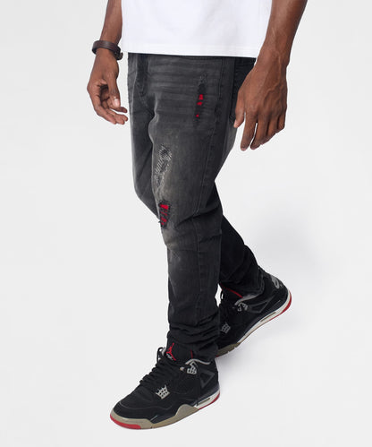 Vice Distressed Skinny Jeans - Washed Black | Reason Clothing Discount