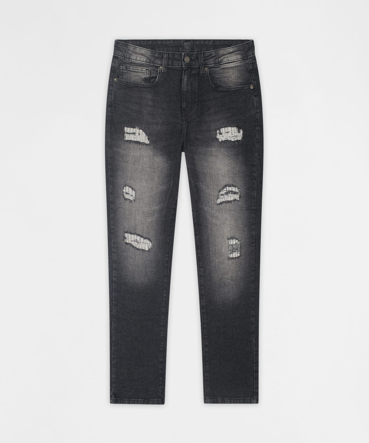 Frosted Distressed Skinny Jeans - Grey | Reason Clothing Premium