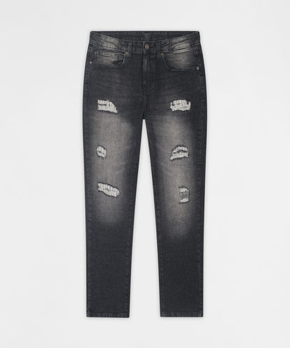 Frosted Distressed Skinny Jeans - Grey | Reason Clothing Premium