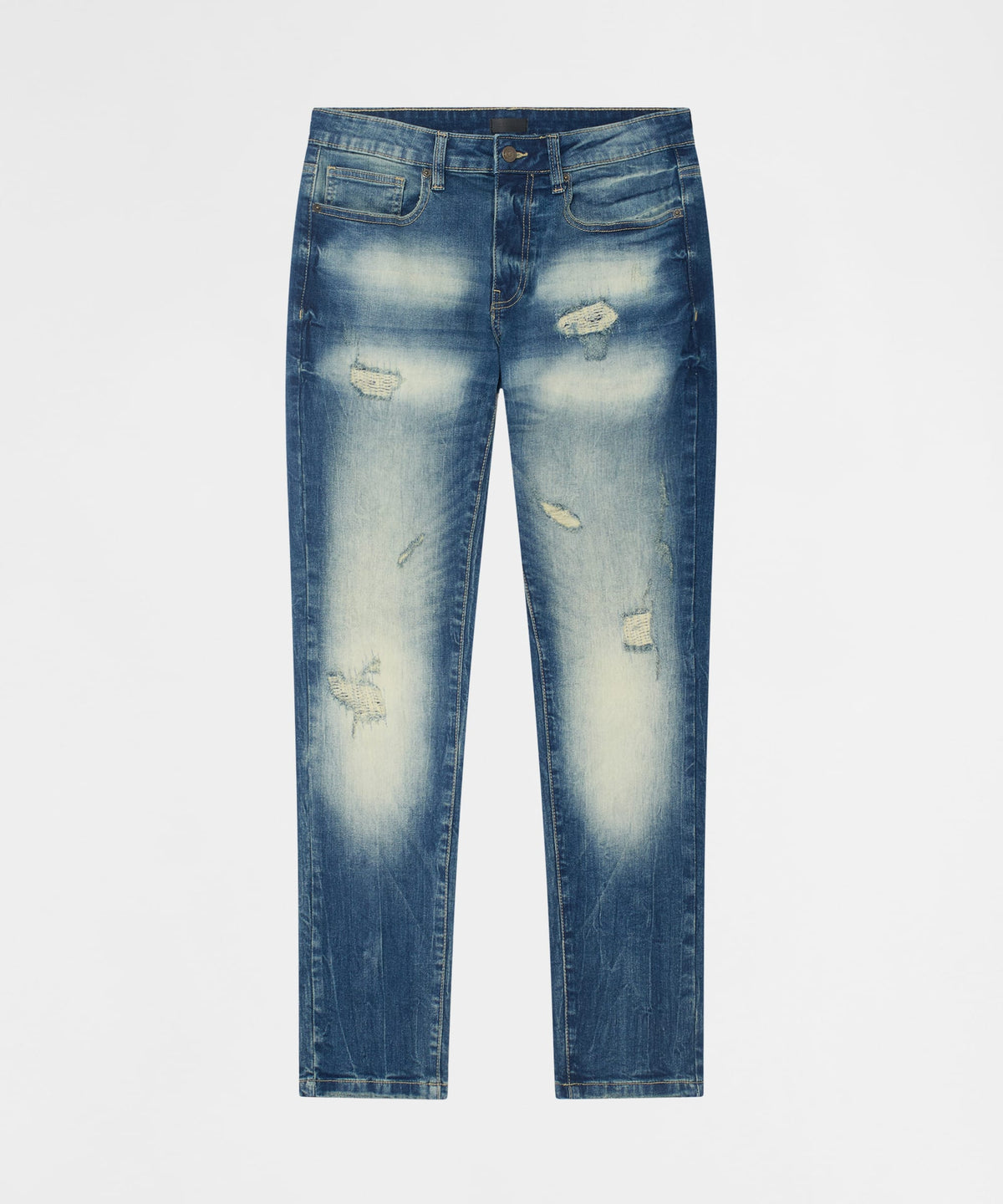 Worn Wash Skinny Jeans - Dark Blue | Reason Clothing Great Value