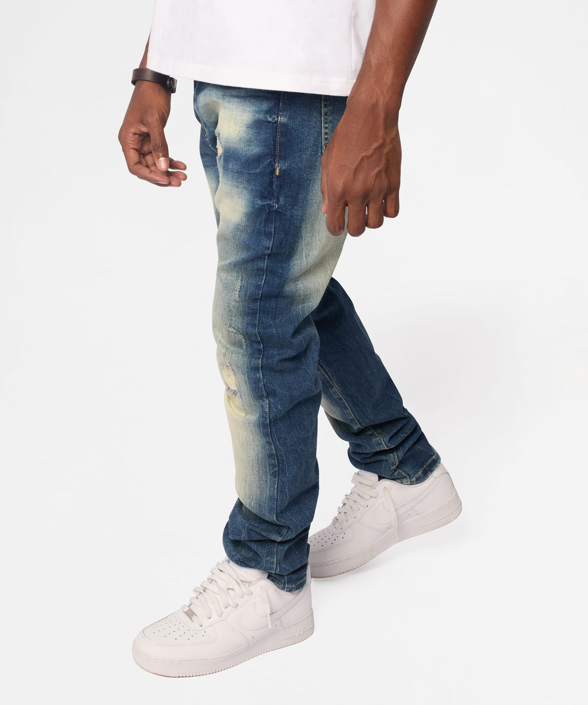 Worn Wash Skinny Jeans - Dark Blue | Reason Clothing Great Value