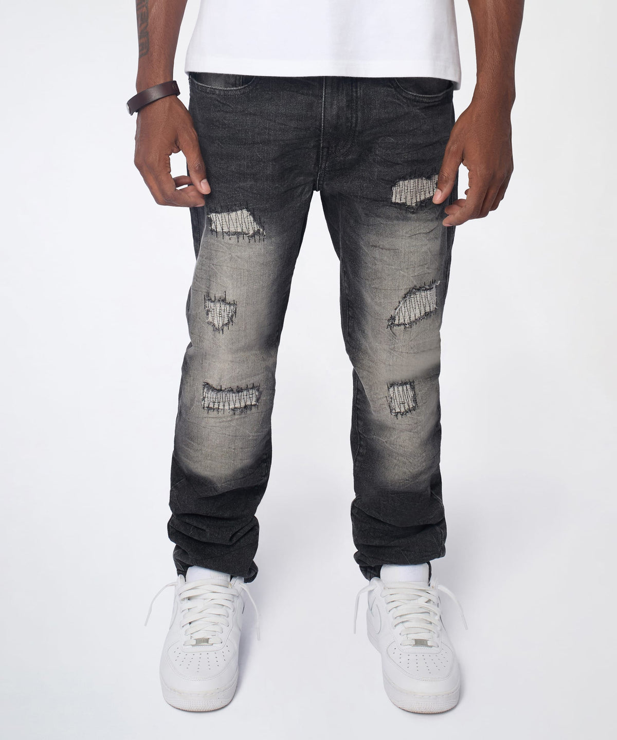 Smokey Distressed Skinny Jeans - Grey | Reason Clothing Customer Favorite