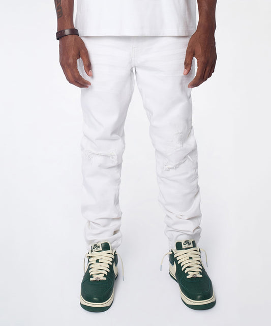 Arctic Distressed Skinny Jeans - White | Reason Clothing Best Seller
