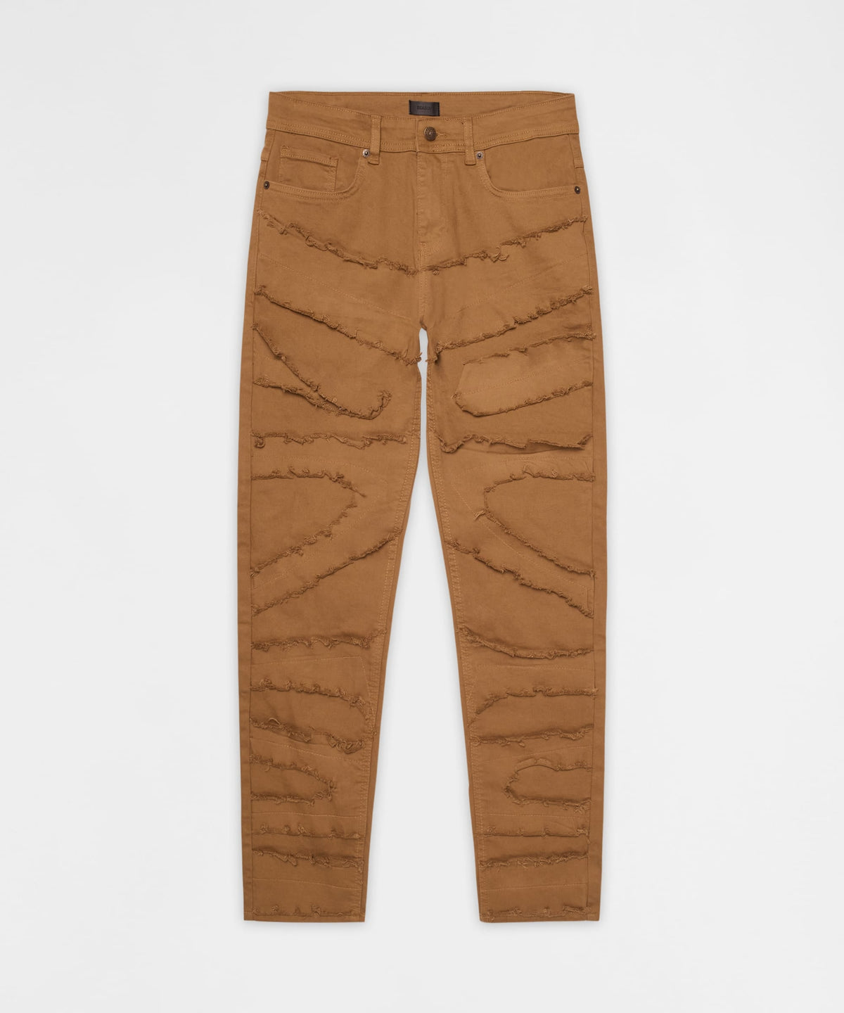 Heavy Distressed Frayed Skinny Jean - Khaki | Reason Clothing Top Pick