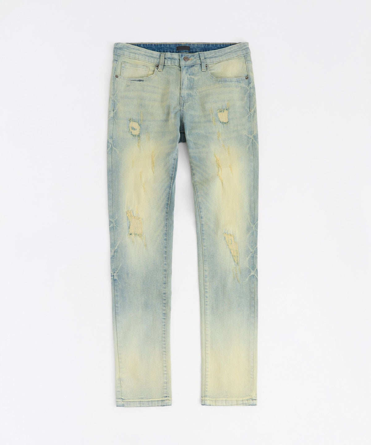 Weekender Distressed Skinny Jeans - Medium Indigo | Reason Clothing Premium