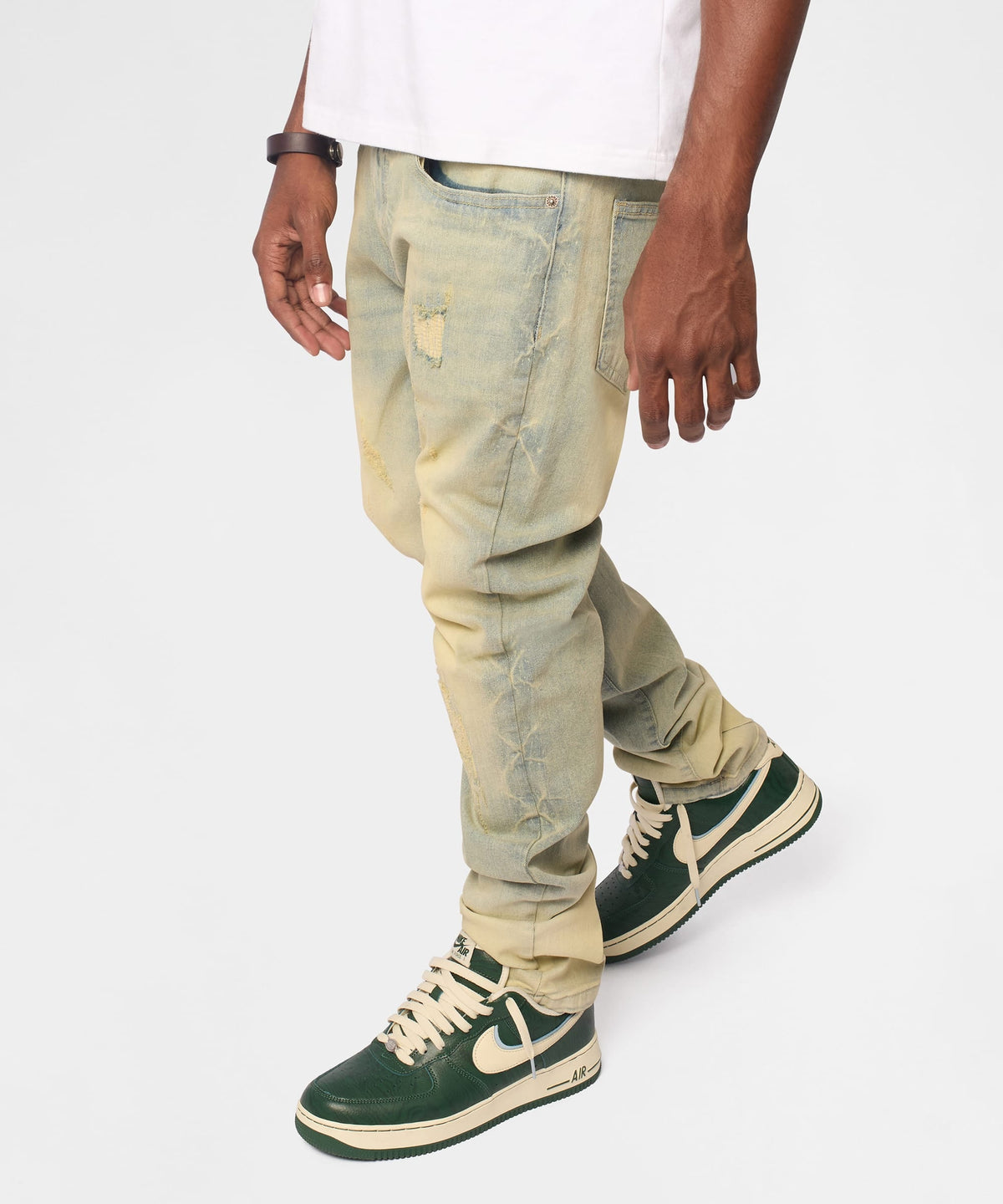 Weekender Distressed Skinny Jeans - Medium Indigo | Reason Clothing Premium